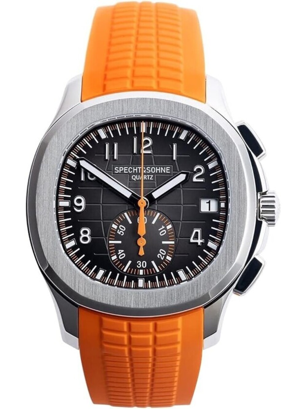 Specht&Sohne 42mm Stainless Steel Quartz Men's Watch Chronograph 5ATM Orange